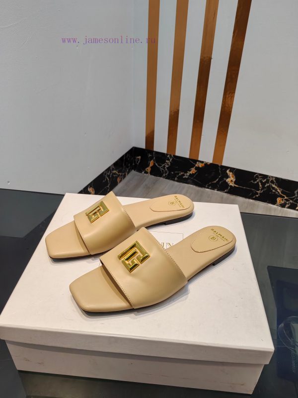 Out, Balmain 2024 Spring/Summer Fashion Flat SlippersBrand Balmain ??????? by French fashionycoa3ac7 - Image 4