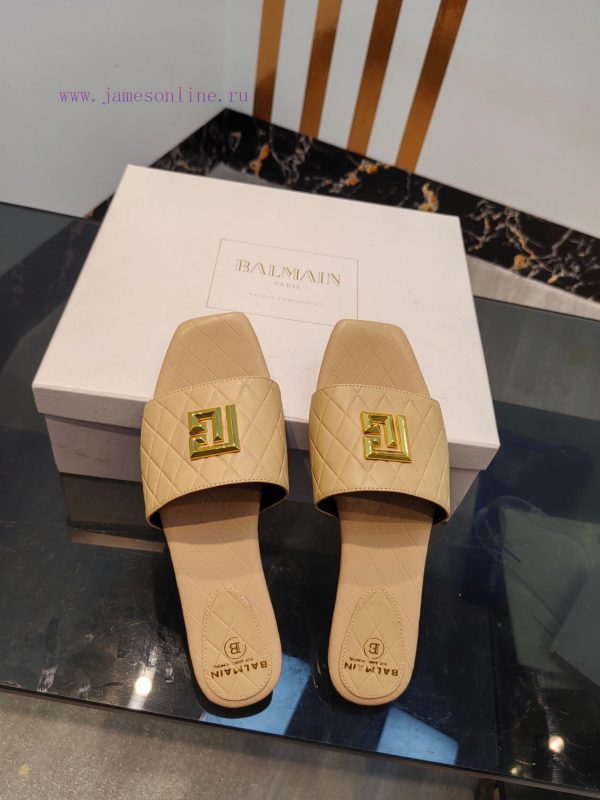 Out, Balmain 2024 Spring/Summer Fashion Flat SlippersBrand Balmain ??????? by French fashiontt224zfp - Image 9