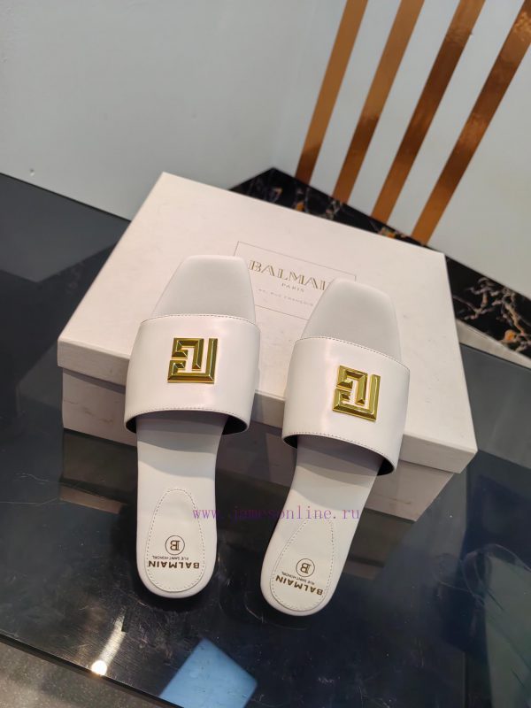 Out, Balmain 2024 Spring/Summer Fashion Flat SlippersBrand Balmain ??????? by French fashiona5m5d1iw - Image 9