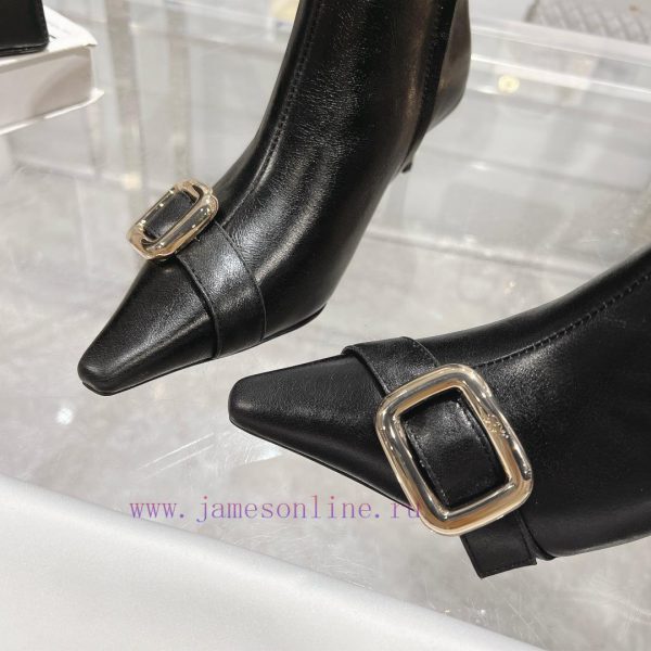 ????????? * 24 New RV Women's Shoes Viv Choc Metal Buckle Thin Heel Short Boots RV's new boo57irajdt - Image 8