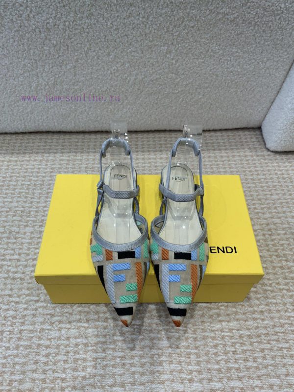 Fendi 24ss Fendi series double FF pointed high-heeled sandalsA must-have FF trailer every yeahom90cg