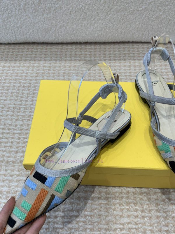 Fendi 24ss Fendi series double FF pointed high-heeled sandalsA must-have FF trailer every yeahom90cg - Image 5