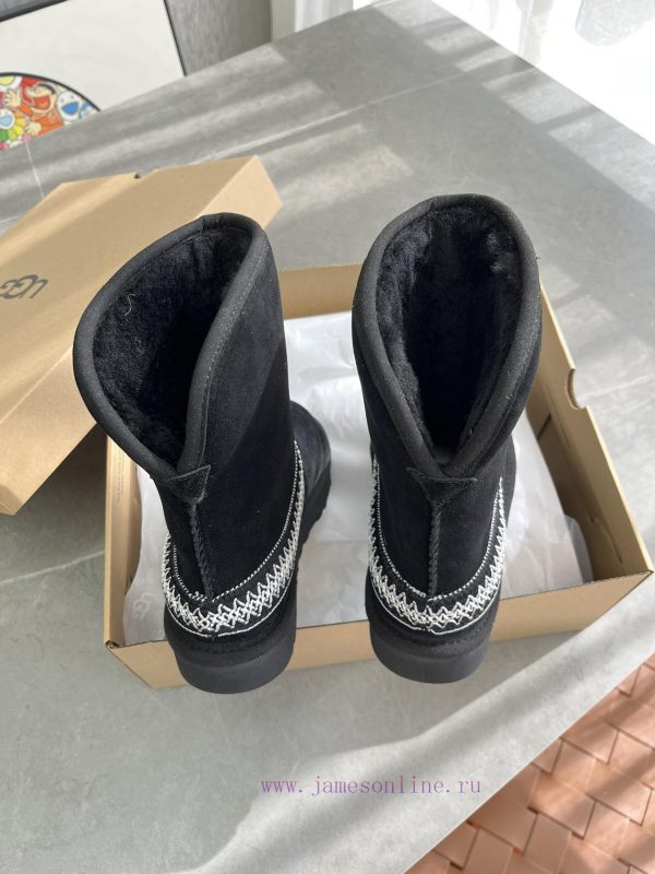 - Black, Ugg Autumn/Winter New Classic Short Boots - Crescent SeriesRetro style, warm and lu1jmosfrj - Image 5