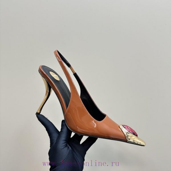 YSL Saint LaurentSS2024 New Product Metal Head Big Gemstone Elegant and Atmospheric High Heet2x2h9yg - Image 8