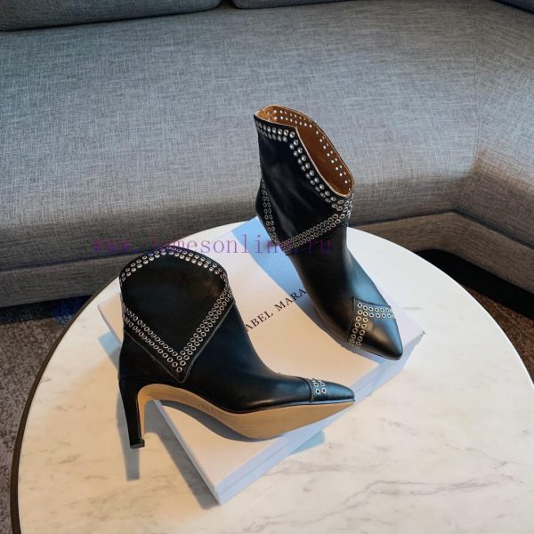 ISABEL MARANT rivet short boots are a simple and versatile material with a top layer of calfcdyg0vw8 - Image 4