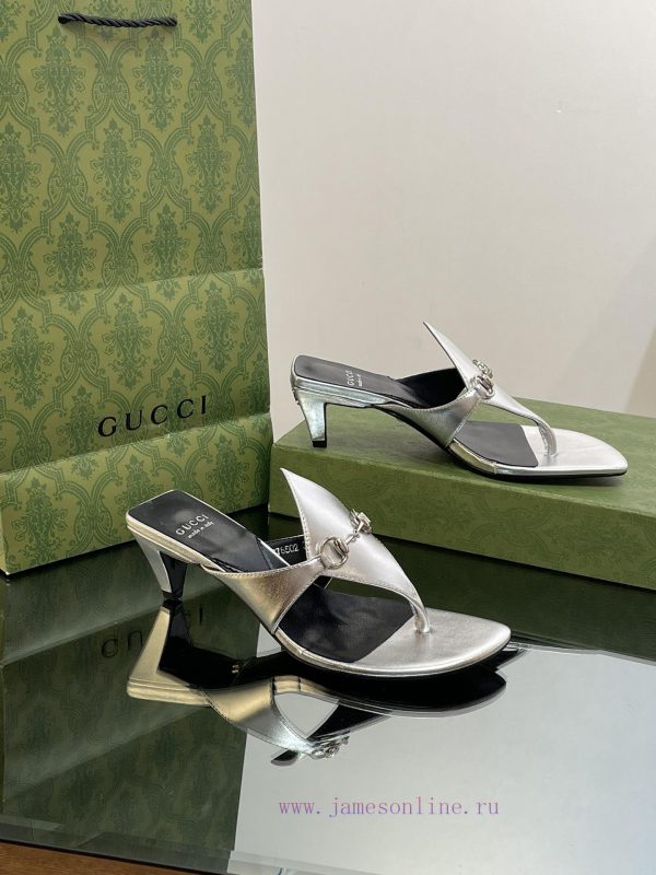 2023 GuCci New Product: Interlocking GG Conical Square Heel Slippers, Small Square Head, Midfnzsyy2p