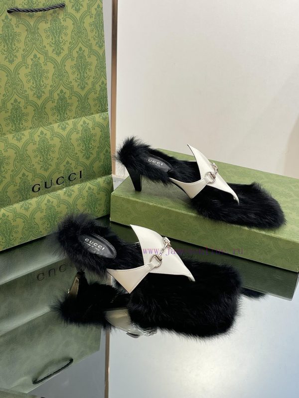 2023 GuCci New Product: Interlocking GG Conical Square Heel Clamp Foot Wool Inner Bottom Slirjvfbbf6