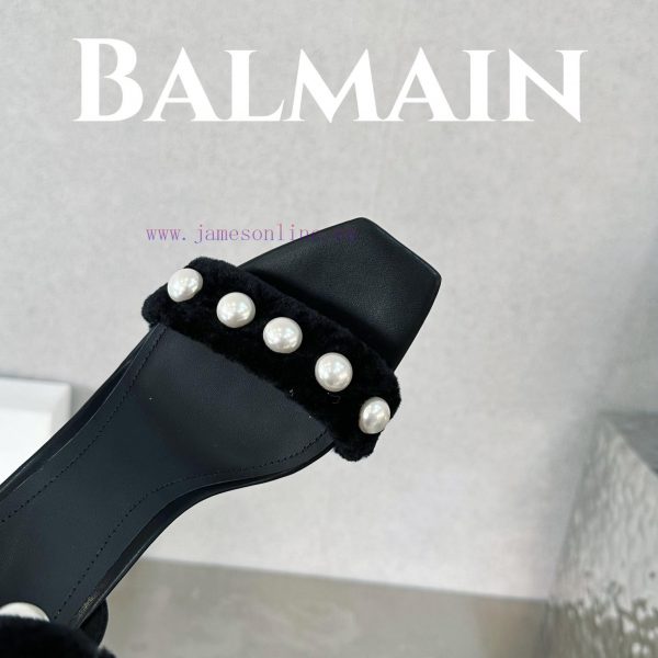 BalmainBalmain???????First release Uma lambhair pearl high-heeled sandals for spring and sumx7gun2jj - Image 8