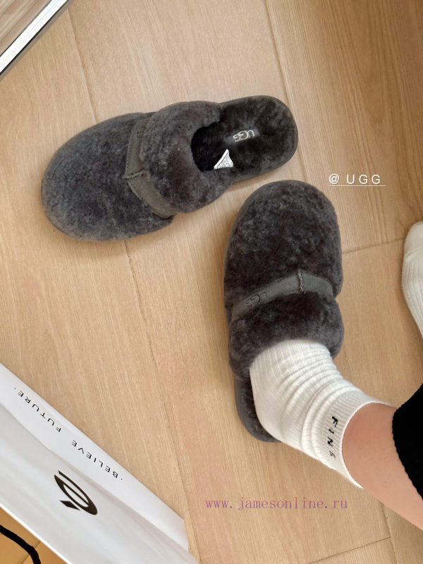 - Grey ️UGG autumn and winter classic fur integrated full toe fur mopHigh density imported fthpv83kq - Image 7