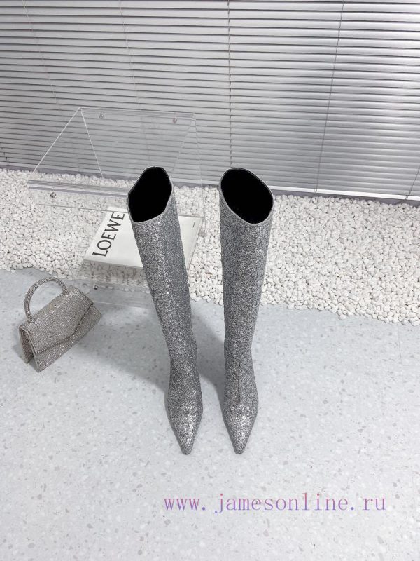 Alexandre Wang | Alexander King 23S Autumn/WinterNew sequined sexy pointed high-heeled bootsgtik3aop - Image 3