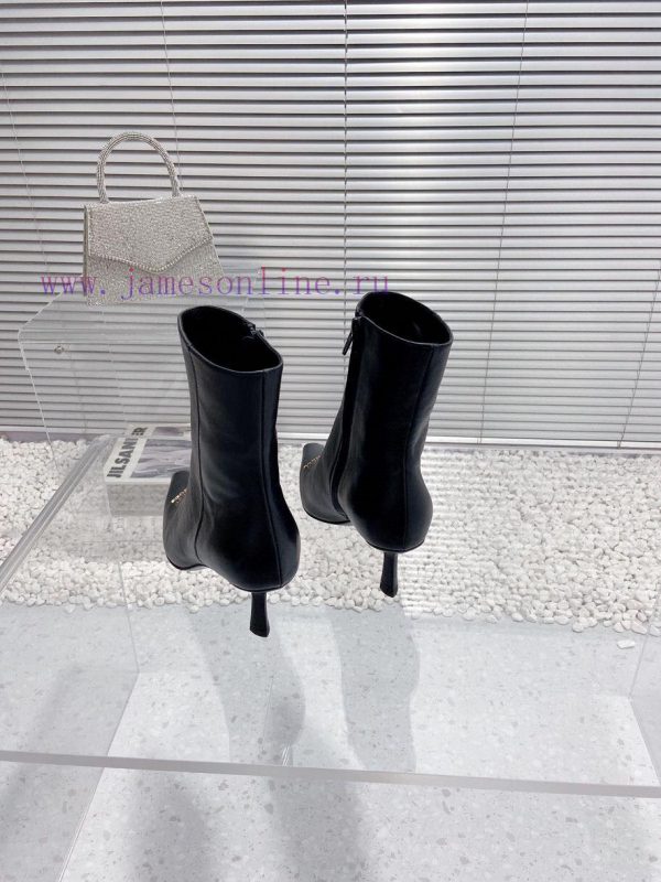 Alexander Wang/Alexander Wang 23S Autumn/WinterNew metal letter high-heeled pointed side zip9unm8qyk - Image 5