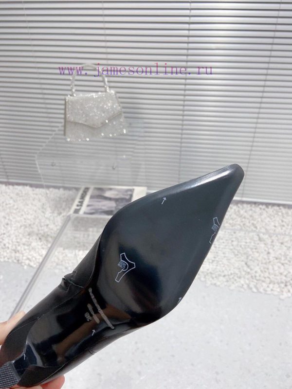 Alexander Wang/Alexander Wang 23S Autumn/WinterNew metal letter high-heeled pointed side zip9unm8qyk - Image 10