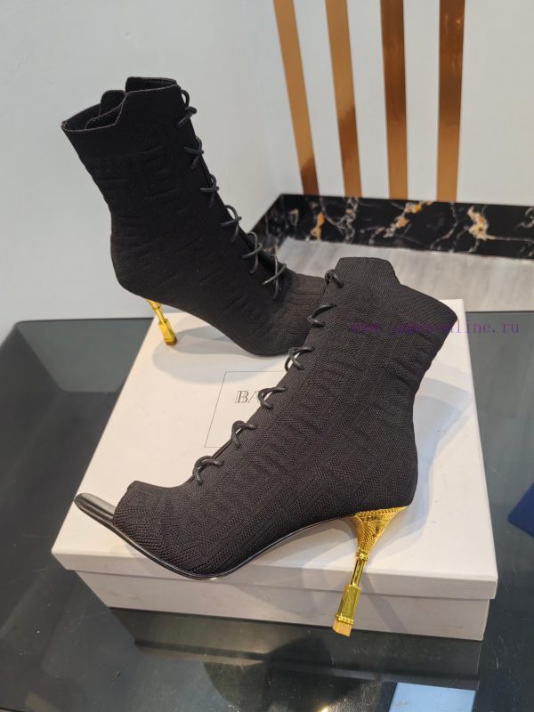 Out, Balmain 2023fw Autumn/Winter New Knitted Fish Mouth Elastic Boots Overseas Order Originpsq1dio7 - Image 5