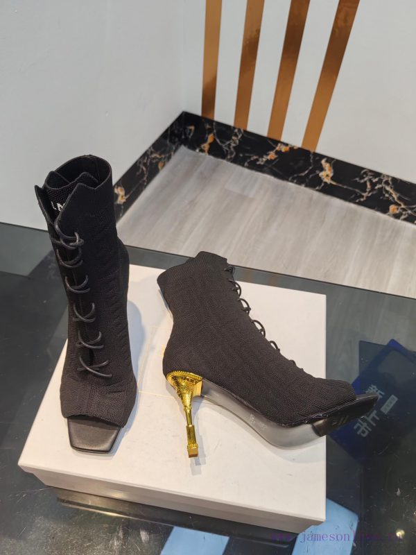 Out, Balmain 2023fw Autumn/Winter New Knitted Fish Mouth Elastic Boots Overseas Order Originpsq1dio7 - Image 7