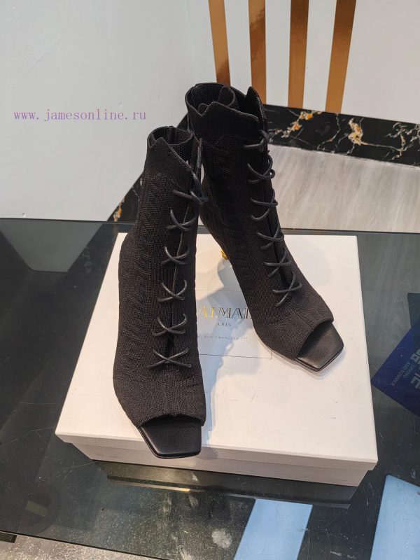 Out, Balmain 2023fw Autumn/Winter New Knitted Fish Mouth Elastic Boots Overseas Order Originpsq1dio7 - Image 8
