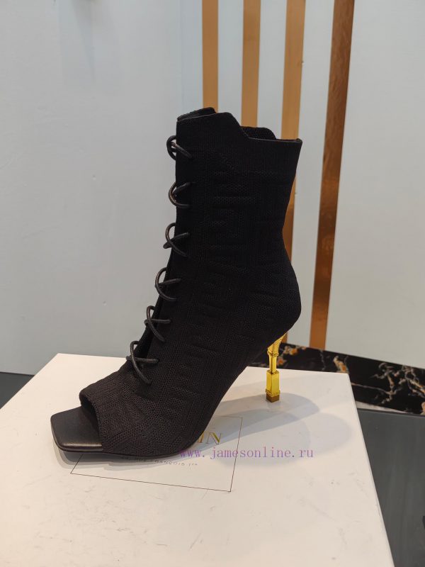 Out, Balmain 2023fw Autumn/Winter New Knitted Fish Mouth Elastic Boots Overseas Order Originpsq1dio7 - Image 9