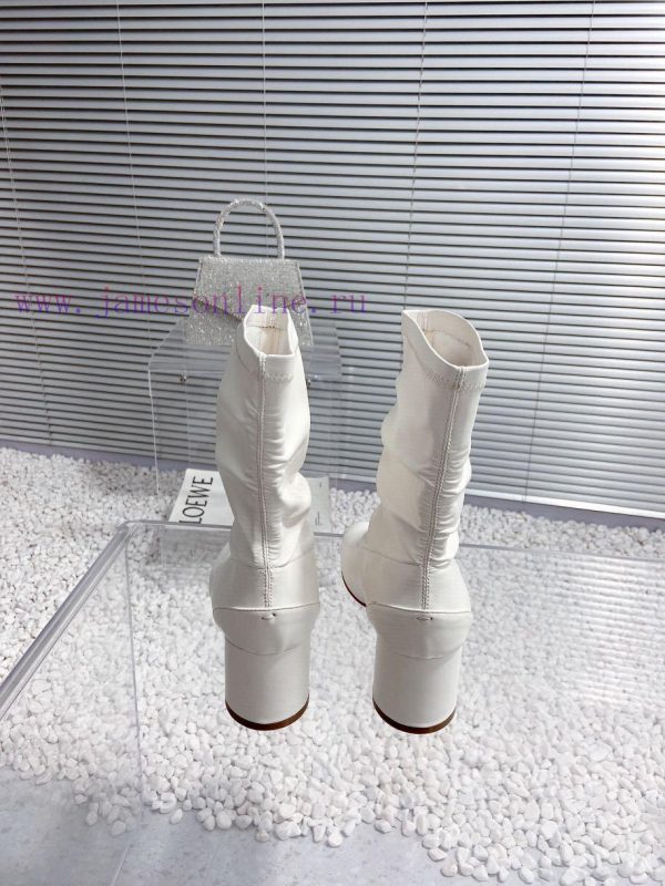 High qualityMaison Margiela MM6 new round heel pinch toe elastic boots and short bootsMaterionp0o3vr - Image 5
