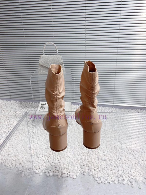 High qualityMaison Margiela MM6 new round heel pinch toe elastic boots and short bootsMateri0ymlwafn - Image 4