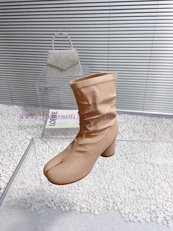 High qualityMaison Margiela MM6 new round heel pinch toe elastic boots and short bootsMateri0ymlwafn - Image 5