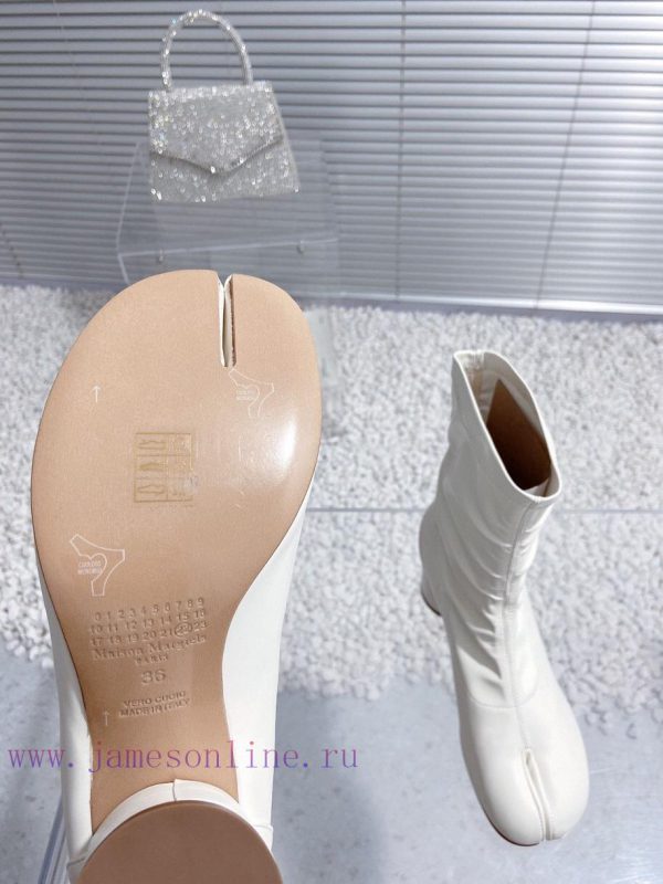 High qualityMaison Margiela MM6 new round heel pinch toe elastic boots and short bootsMaterionp0o3vr - Image 10