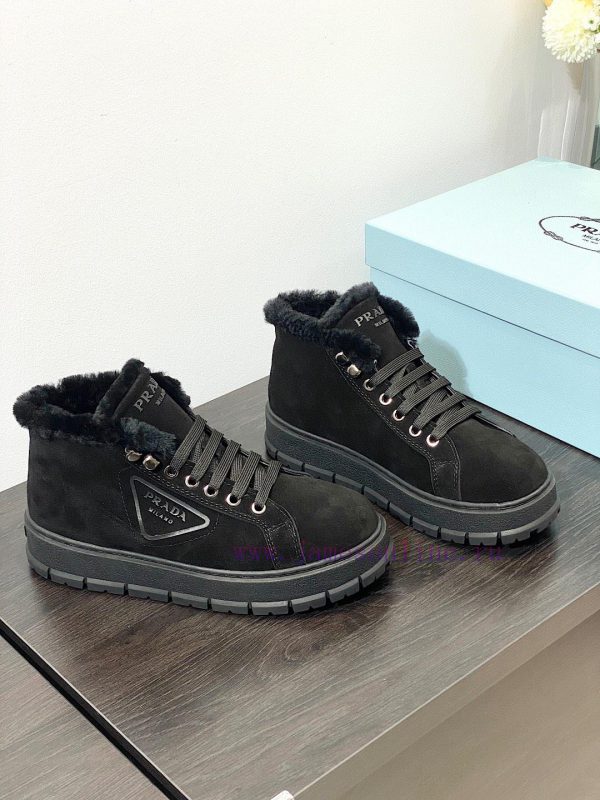. Prada Thick soled Sports Wool ShoesThe original customized frosted cowhide upper is made oadpug3uk - Image 4