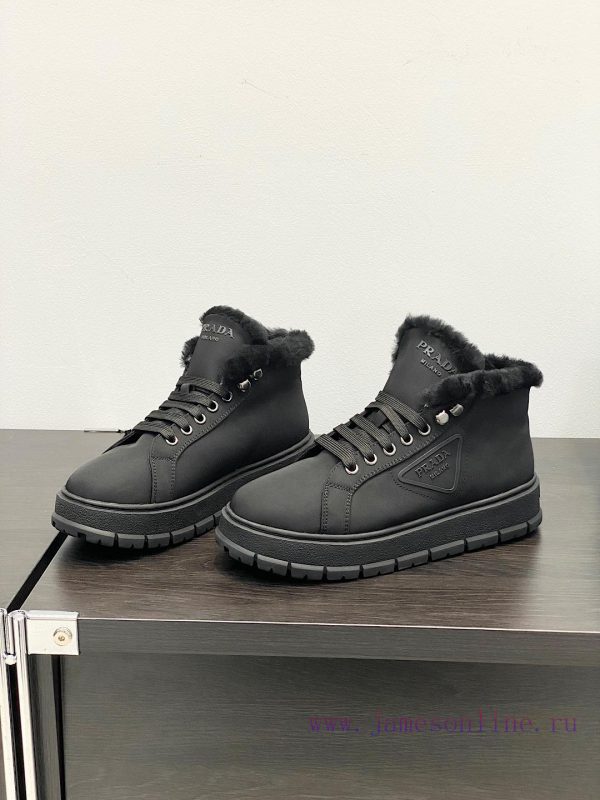 . Prada Thick soled Sports Wool ShoesThe original customized frosted cowhide upper is made o263vlk44 - Image 5