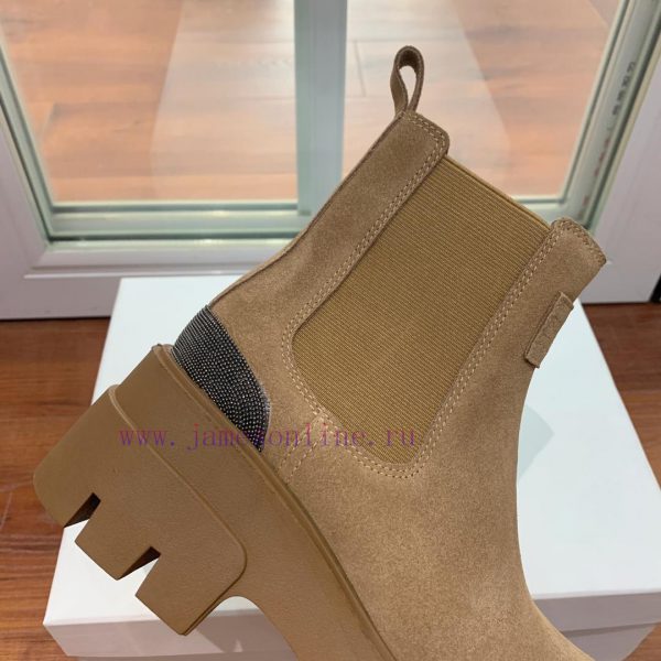 BRUNELL * CUCINELL * One foot short boot material upper made of cow suede sheepskin lining, waja8yox - Image 10