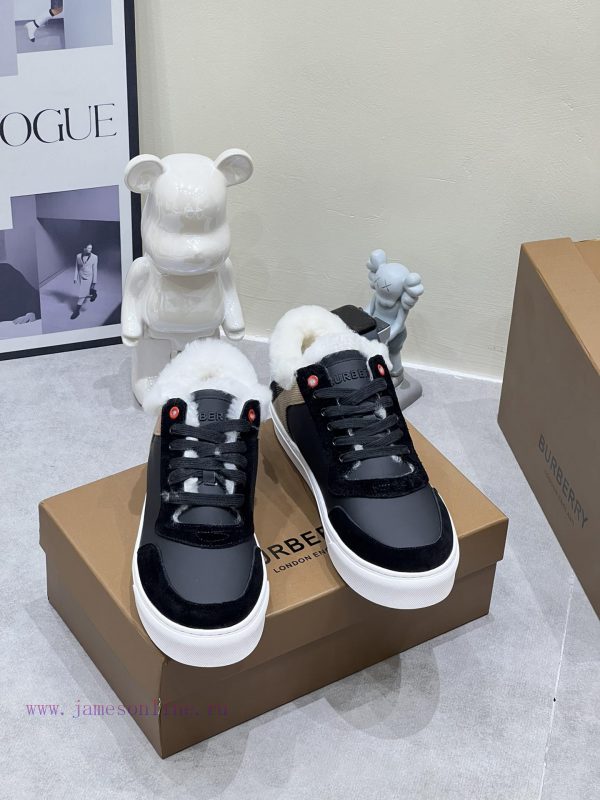 2024 SS Burberry Autumn/Winter Best Couple H New Italian Leather Sneakers Crafted from Engli0ql49vam - Image 5