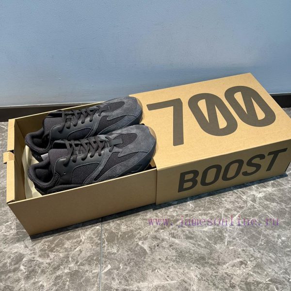 The top of the line adidas originals Yeezy boost 700 black "Utility Black" shoe features a pqangm75b - Image 3