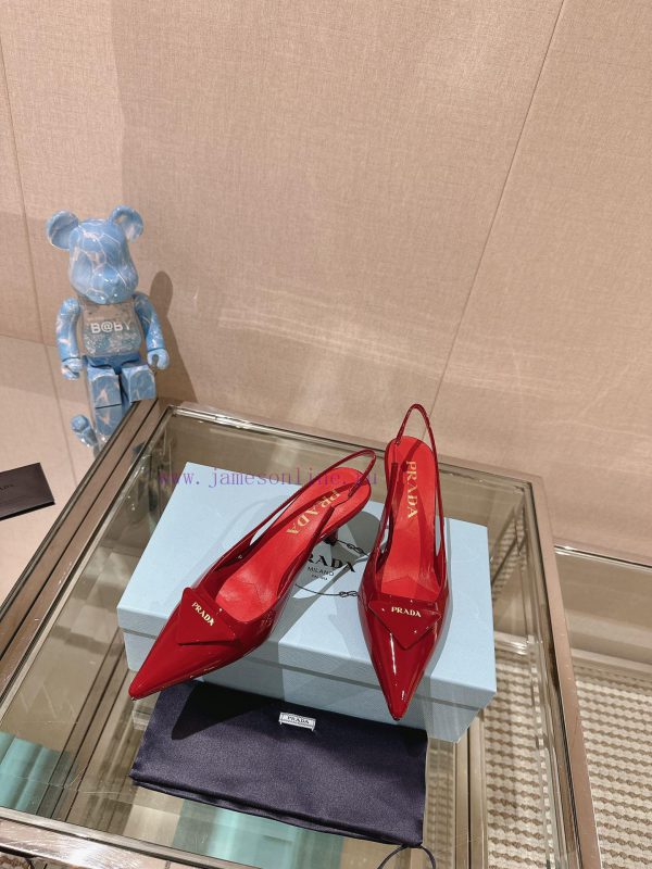 -24Ss Early Spring New Prada Stiletto Heel Back Air SandalsThis patent leather high-heeled sc9m971on - Image 4
