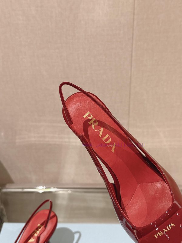 -24Ss Early Spring New Prada Stiletto Heel Back Air SandalsThis patent leather high-heeled sc9m971on - Image 8