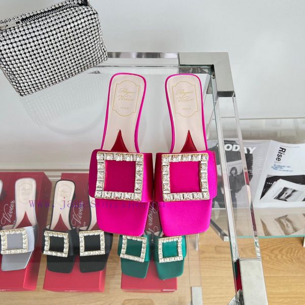 ️️* ?/Biki Love 4.5cm Diamond Thread Satin High Heels-Black Yellow Grey Green Rose Red-Materrqi5647y