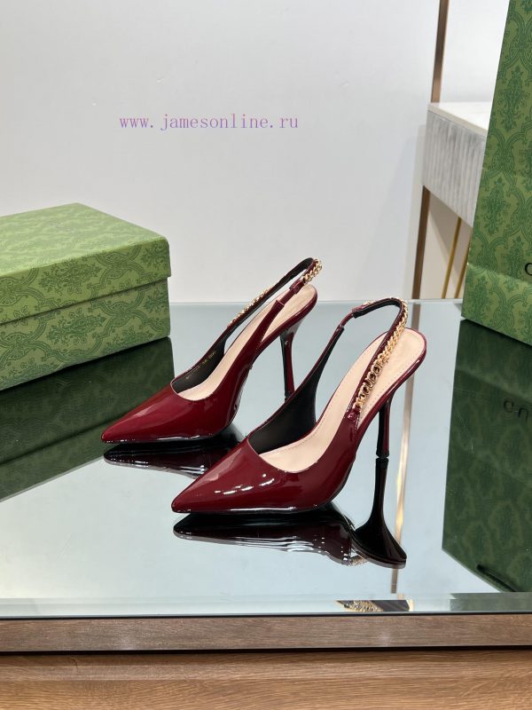 2024 G Home New GUcc ? Letter Buckle L O G O Chain High Heel Sandals Cat Heel Shoes ️️️Top l43rqgz4b - Image 4