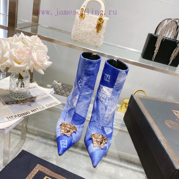 Fendi&Versace Joint Collection Fendi&Versace Short Boots??? Show style Fendi Dumesa Head&Heekp04j2l7
