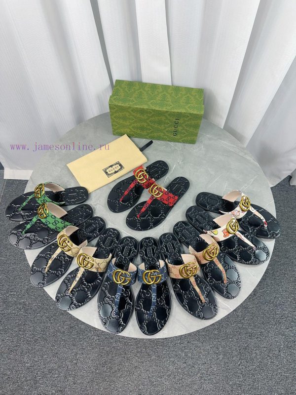 Upgraded Gucci Double G Buckle Ribbon Square Head Flat Bottom Slippers, Trading Company Ordecgzafb10