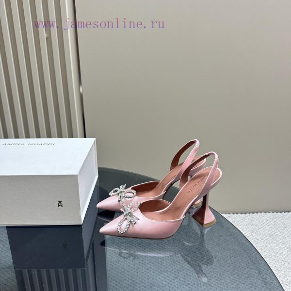 Amina Muaddi Sparkling Diamond Bow Beautiful Fashion ShoesAuthentic 11 Remastered Top Qualitpjyrszud