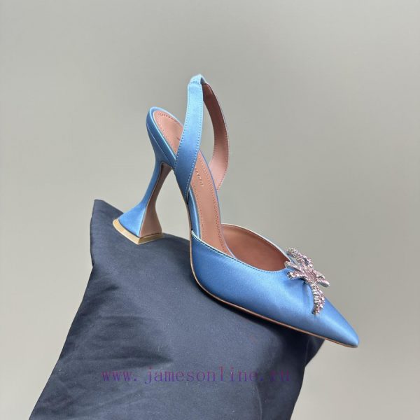 Amina Muaddi Sparkling Diamond Bow Beautiful Fashion ShoesAuthentic 11 Remastered Top Qualitr75p9378 - Image 8