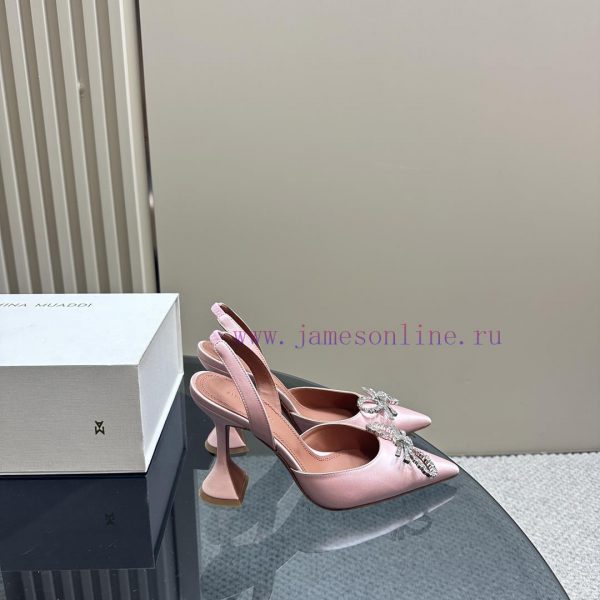 Amina Muaddi Sparkling Diamond Bow Beautiful Fashion ShoesAuthentic 11 Remastered Top Qualitpjyrszud - Image 4