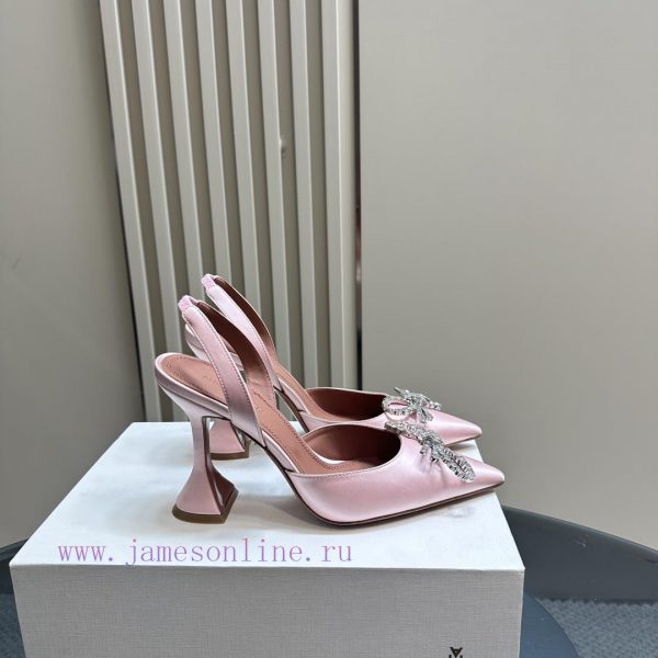 Amina Muaddi Sparkling Diamond Bow Beautiful Fashion ShoesAuthentic 11 Remastered Top Qualitpjyrszud - Image 6