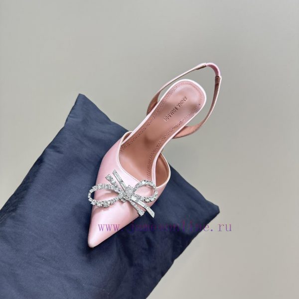 Amina Muaddi Sparkling Diamond Bow Beautiful Fashion ShoesAuthentic 11 Remastered Top Qualitpjyrszud - Image 9
