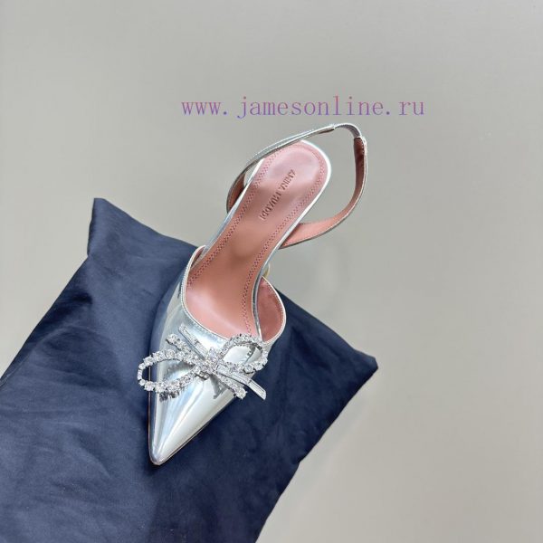Amina Muaddi Sparkling Diamond Bow Beautiful Fashion ShoesAuthentic 11 Remastered Top Qualityfhnch58 - Image 9