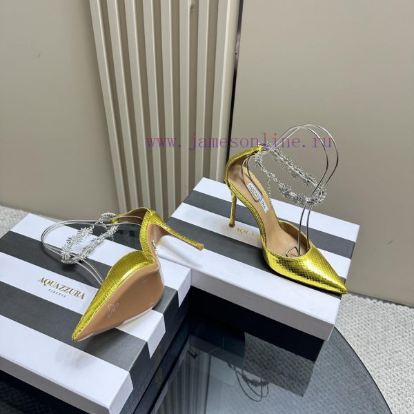 The mostAQUAZURA Big Pineapple Water Diamond Decorative High Heels2023 Spring/Summer Water Dx8w2uinm - Image 5