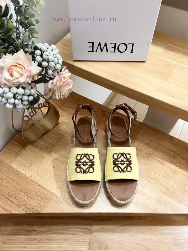 Brand LoeweLOEWE thick soled sandals, fishing shoes, women's canvas and cowhide leatherAnagri1l42r6b