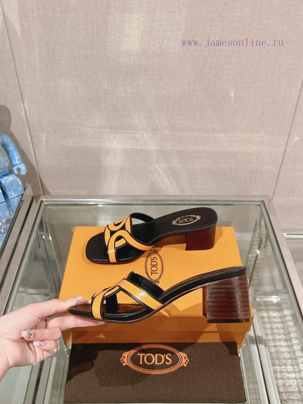 -24Ss new Tod * buckle thick heel slippersThis sandal is made of soft leather, cut into the 6ssug55z - Image 3