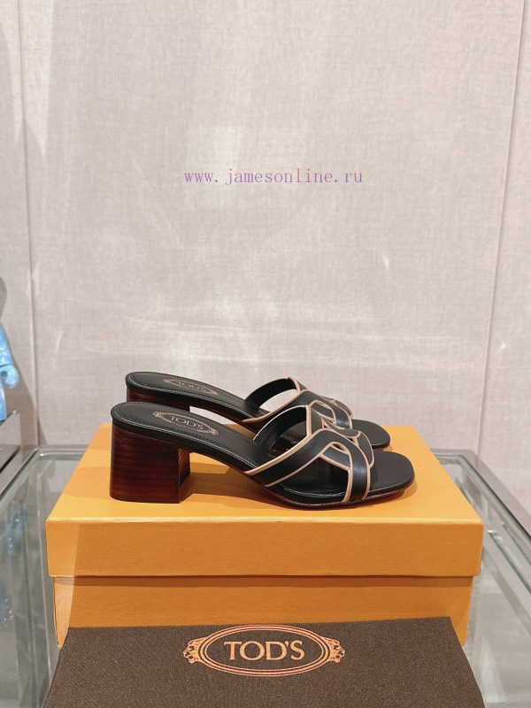 -24Ss new Tod * buckle thick heel slippersThis sandal is made of soft leather, cut into the owsc6tqt - Image 6