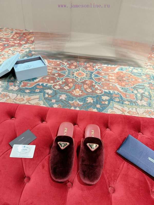 ️  Prada Velvet Flat Shoes Top of the line Many internet celebrities Injection molded triangqbz0rtx4