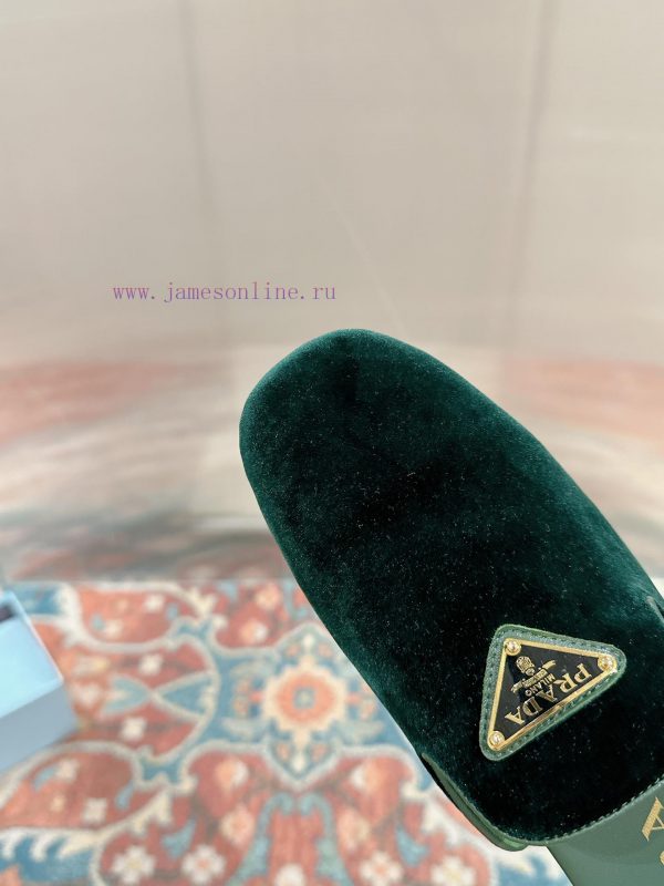 ️  Prada Velvet Flat Shoes Top of the line Many internet celebrities Injection molded triangivglszco - Image 5