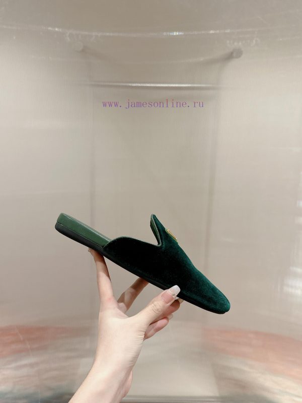 ️  Prada Velvet Flat Shoes Top of the line Many internet celebrities Injection molded triangivglszco - Image 6