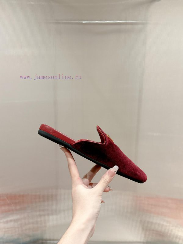 ️  Prada Velvet Flat Shoes Top of the line Many internet celebrities Injection molded triangqbz0rtx4 - Image 3