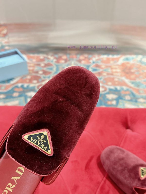 ️  Prada Velvet Flat Shoes Top of the line Many internet celebrities Injection molded triangqbz0rtx4 - Image 8